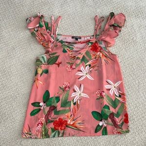 Pink floral tank top